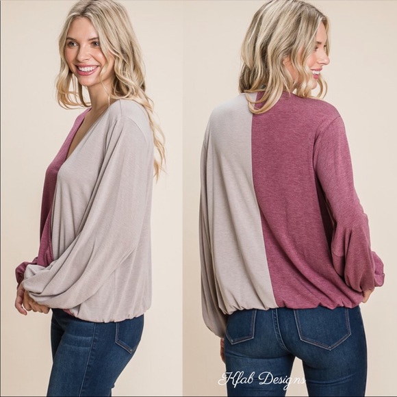 Gorgeous💜Raspberry+wheat crossover top2stu… - Picture 3 of 6
